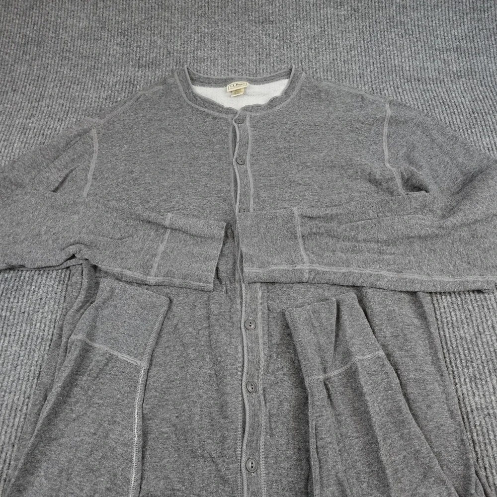 L.L. Bean Union Suit Mens XL Tall Gray Thermal Underwear Canada Long Johns